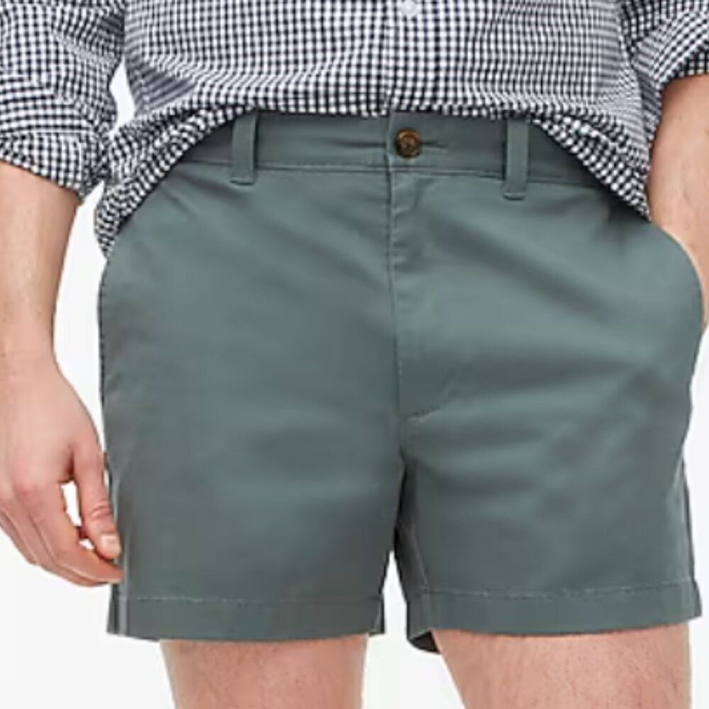 J Crew Men's Cotton 5" Flex Chino Short Ash Green Size 40 $68
